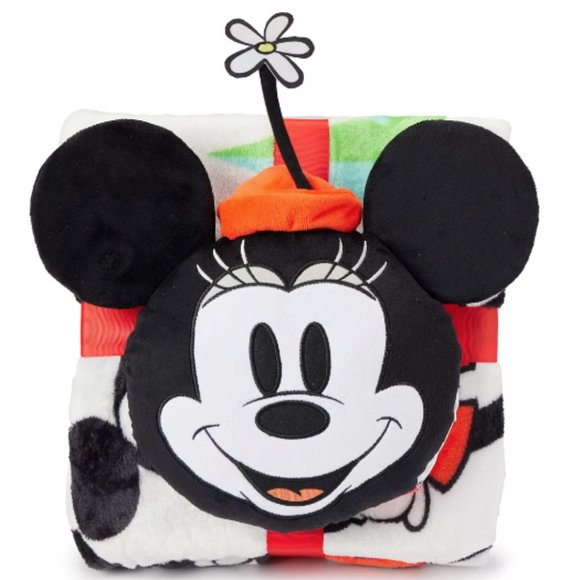 Disney White & Aqua Mickey Holiday Tree Nogginz Pillow & Plush Blanket Set - Picture 2 of 3